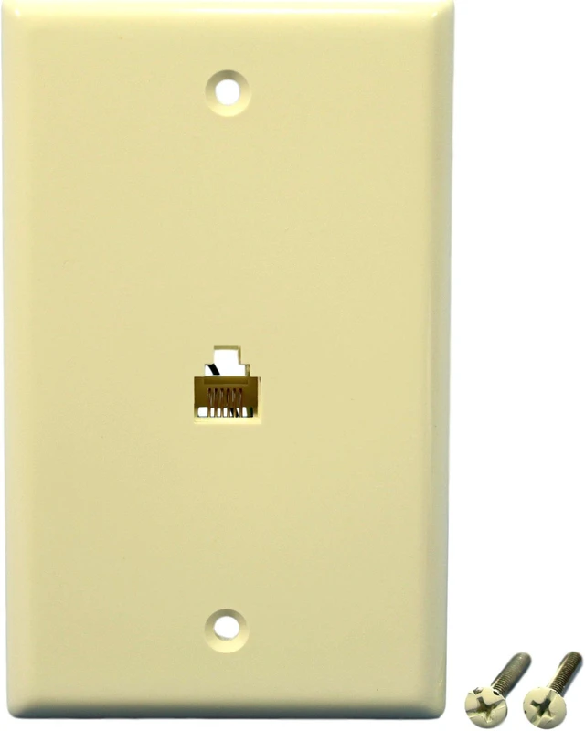 Main image of Cooper 3532-6A Almond Six Wire Telephone Jack Wall Plate
