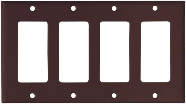 Alt view image 2 of 3 - Cooper Wiring Devices 2164B-BOX Wallplate 4G Decorator Thermoset St BR