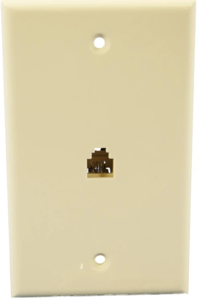 Main image of Cooper Wiring Devices 3532-4A Almond Four Wire Telephone Jack Wall Plate