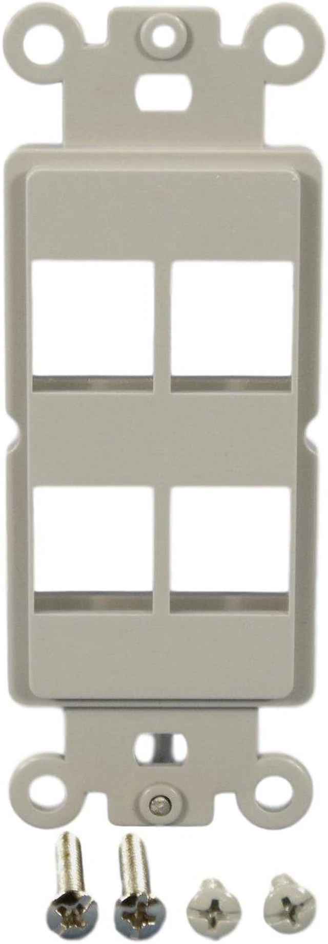 Main image of Cooper Wiring Devices 5524-5EGY 3-Port Decorator Insert Adapter for Modular Keystone Data Jack, Gray