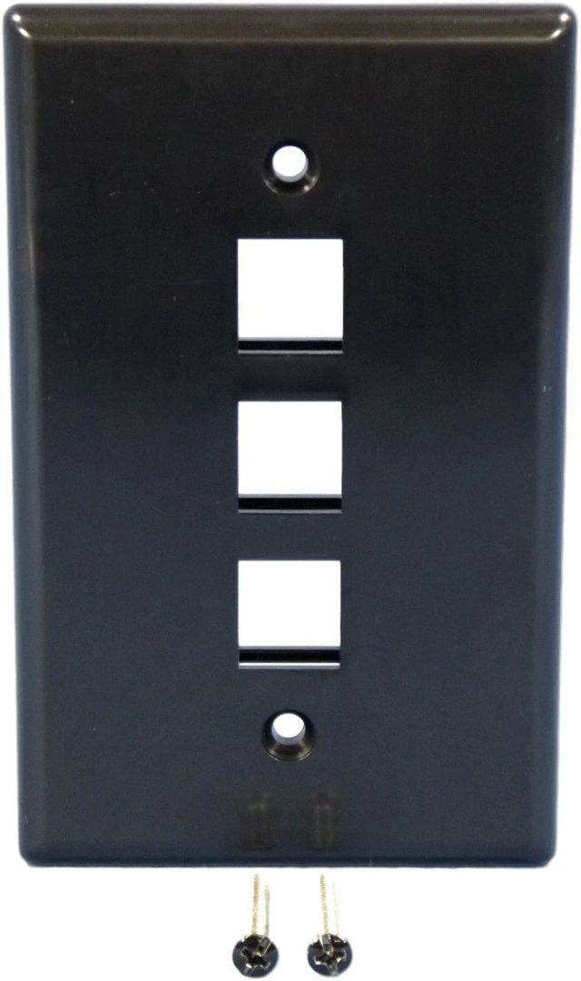 Main image of Cooper Wiring Devices 5530BK-MSP 3 Port Flush Modular Wallplate, Black