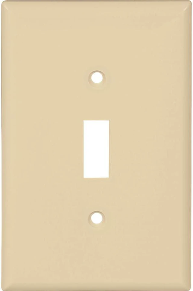 Main image of Cooper PJ1V Ivory Mid-Size Unbreakable Single Gang Toggle Light Switch Wall Plate