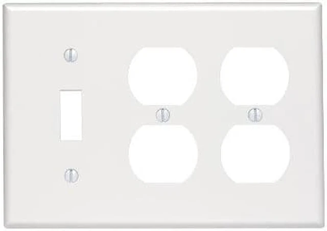 Alt view image 3 of 5 - Leviton Plt 1Tog/2Dplx Wht 1052-5244