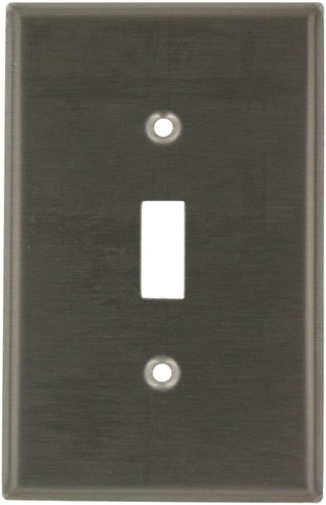 Main image of Leviton SSJ1-40 Stainless Steel Midway Single Gang Toggle Light Switch Wall Plate