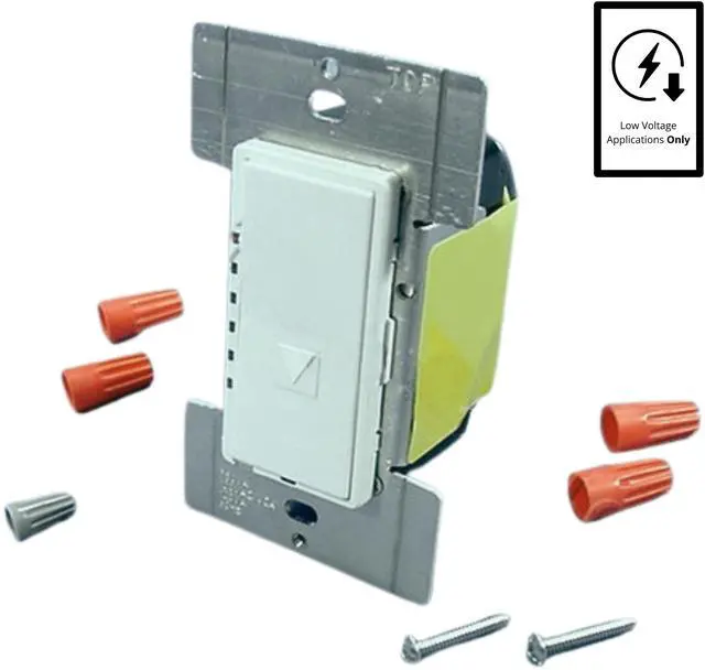 Main image of Leviton White Dimmer Switch Multi-Way Decora Low Voltage MLE03-1LW