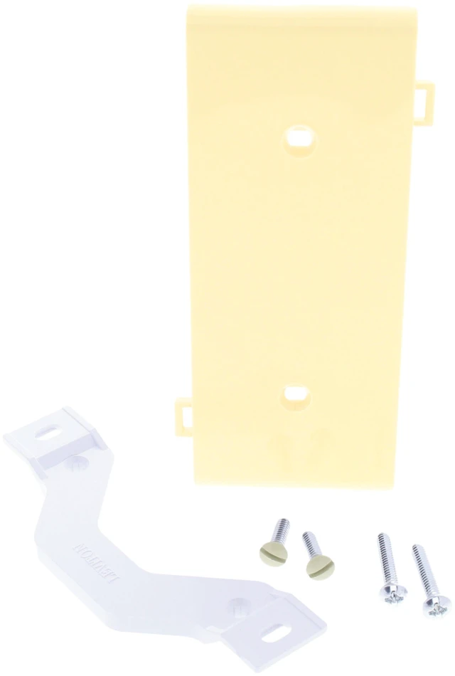 Main image of Leviton 1-Gang Blank Sectional Wall Plate, Center Section, Unbreakable Nylon, Strap Mounted, PSC14-I, Ivory