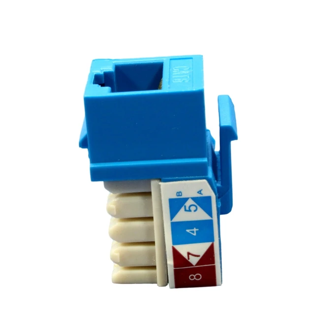 Alt view image 3 of 3 - Cooper 5546-6BL Blue Category 6 Modular Snap-In Data Jack Insert