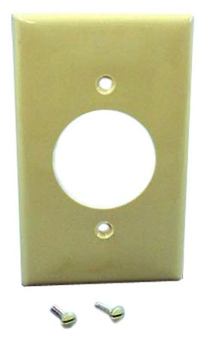 Main image of Leviton 80720-I Ivory Nylon Single Gang 1.60" Single Receptacle Wall Plate
