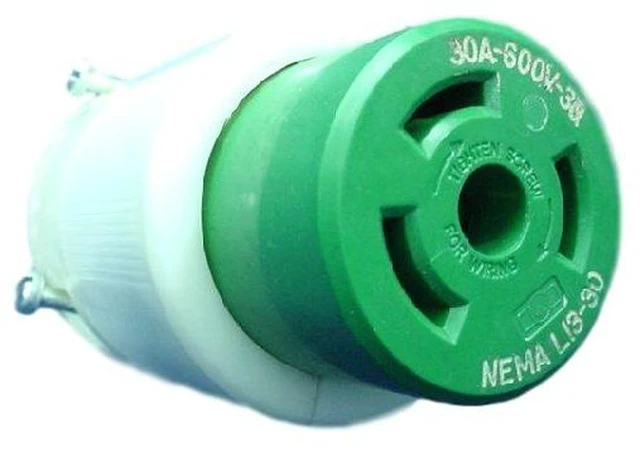 Main image of New Leviton Twist Turn Locking Plug Connector NEMA L13-30R 30A 3Ø 600V 71330-C