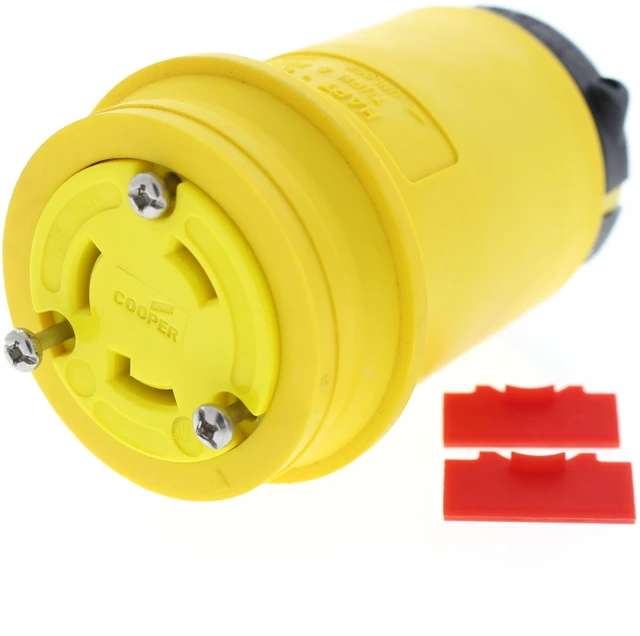 Main image of Cooper/Arrow Hart L630CY Locking Connector, NEMA L6-30R, 30A 250V, 2-Pole 3-Wire, Grounding, Hart-Lock, Yellow
