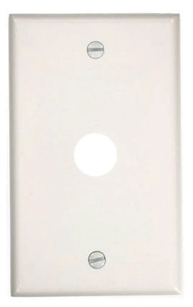 Main image of Leviton 88017 White Single Gang .625" Cable Wall Plate