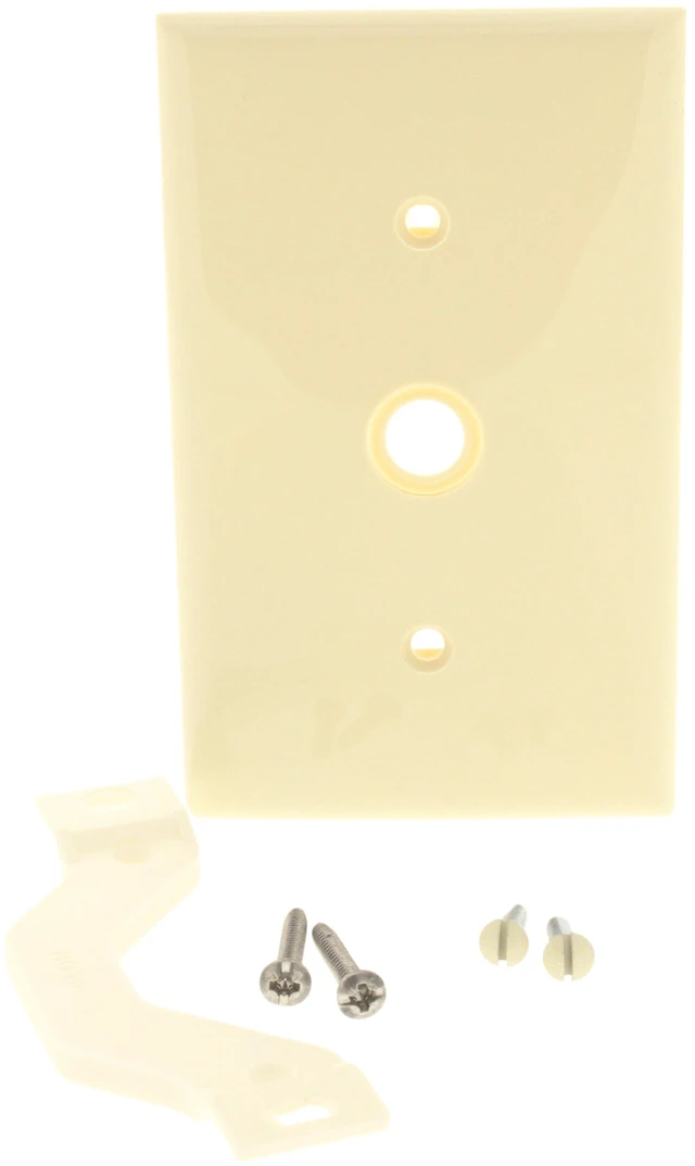 Main image of Leviton 80718-I Ivory Nylon Single Gang .406" Cable Strap Mount Wall Plate