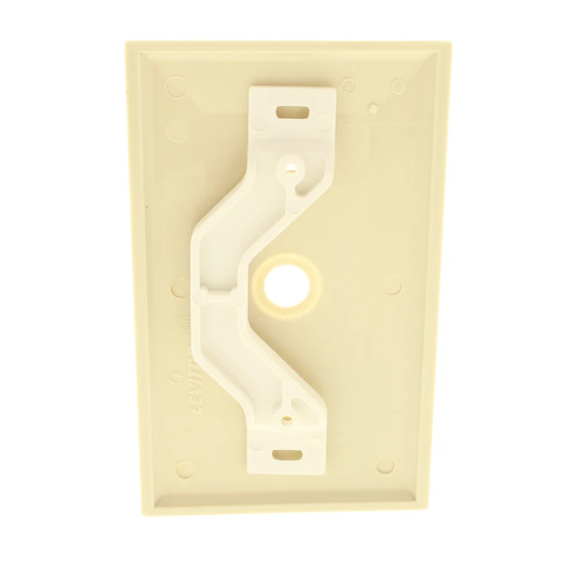 Alt view image 3 of 3 - Leviton 80718-I Ivory Nylon Single Gang .406" Cable Strap Mount Wall Plate