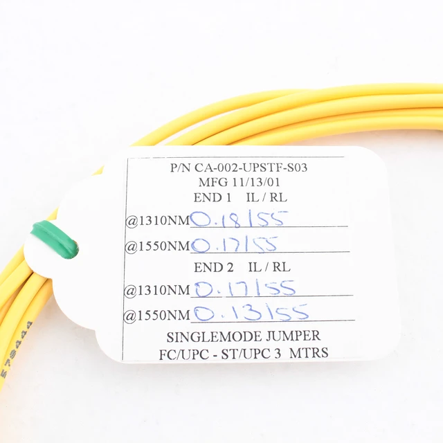 Alt view image 3 of 3 - 3M Leviton Fiber Optic Single-Mode Simplex Patch Cable Cord ST FC UPC UPSTF-S03