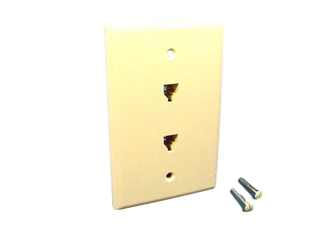 Alt view image 2 of 2 - Leviton 2 Port Phone Faceplate