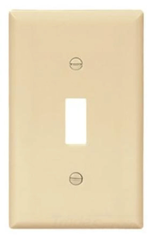 Main image of Cooper 5134V Ivory Unbreakable Single Gang Toggle Light Switch Wall Plate