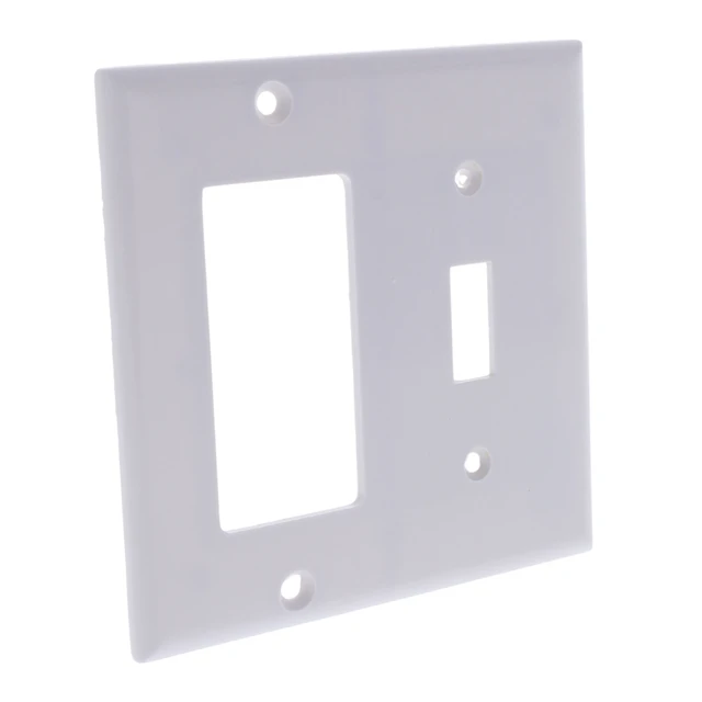 Alt view image 2 of 3 - Cooper 2153W White Two Gang One Toggle One Decorator Combination Wall Plate