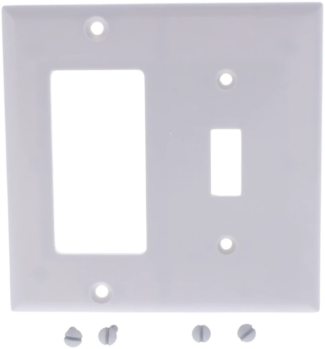 Main image of Cooper 2153W White Two Gang One Toggle One Decorator Combination Wall Plate
