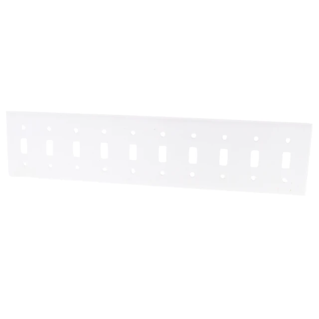 Alt view image 2 of 3 - Leviton S604-W White Painted Metal Ten Gang Toggle Light Switch Wall Plate