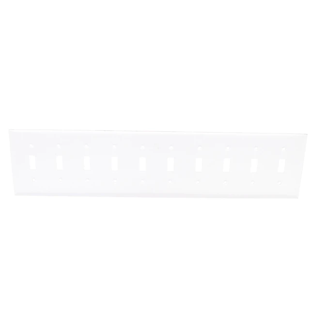 Alt view image 3 of 3 - Leviton S604-W White Painted Metal Ten Gang Toggle Light Switch Wall Plate