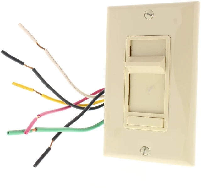 Main image of Leviton Ivory Decora Slide Dimmer Switch Fluorescent 2-12 Bulbs 3-Way Preset 480W 277V 6663-P7I