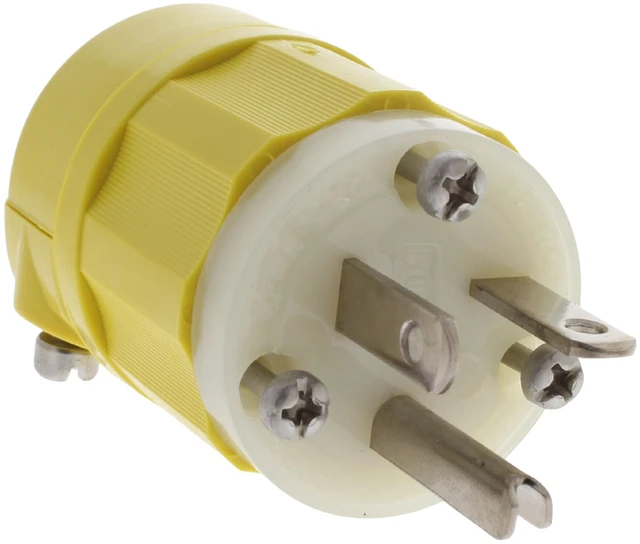 Alt view image 2 of 3 - Leviton Corrosion Resistant Straight Blade Plug 5-20 5-20P 20A 125V53CM-66C Bag