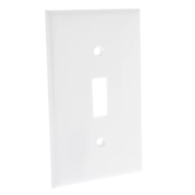 Alt view image 2 of 3 - Leviton 1-Gang Toggle Light Switch Wall Plate, Standard Size Cover, Unbreakable Thermoplastic, 80701-W, White
