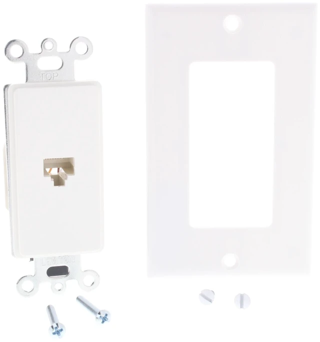 Main image of Leviton 40680-W White Decora 8P8C Modular Jack Wall Plate Insert