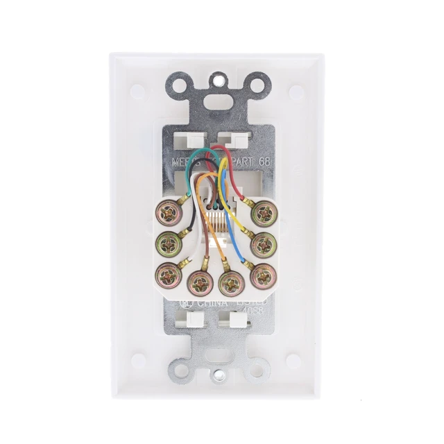 Alt view image 3 of 3 - Leviton 40680-W White Decora 8P8C Modular Jack Wall Plate Insert