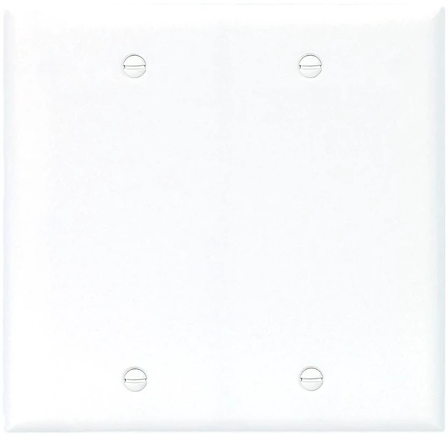 Main image of Cooper Wiring Devices 2137W 2-Gang Blank Wall Plate, Box Mount Cover, Standard Size, Thermoset Plastic, White