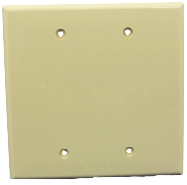 Main image of Cooper PJ23LA Light Almond Mid-Size Unbreakable Two Gang Blank Box Mount Wall Plate