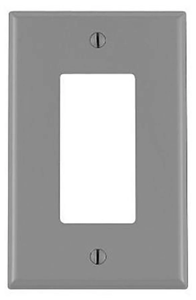 Main image of Leviton PJ26-GY Gray Midway Nylon Single Gang Decora Wall Plate