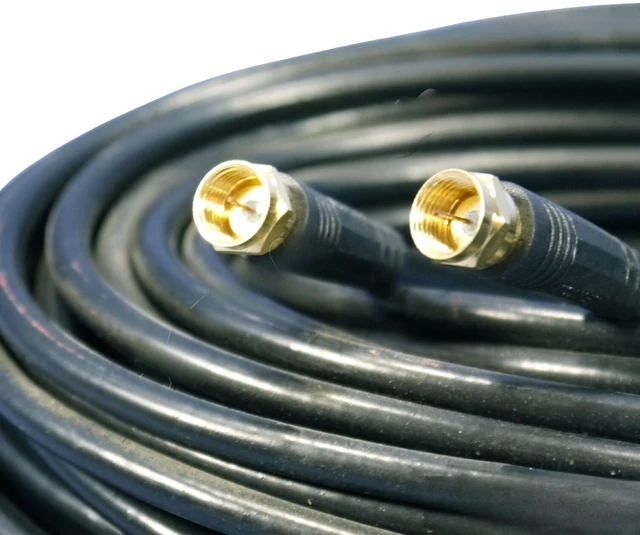 Alt view image 3 of 4 - Leviton C5851-CGO 100-Foot Coaxial Video Cable, Gold Plug Ends, F-Type RG59, Black