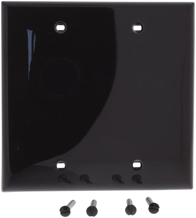 Main image of Leviton 80725 Brown Nylon Two Gang Blank Wall Plate