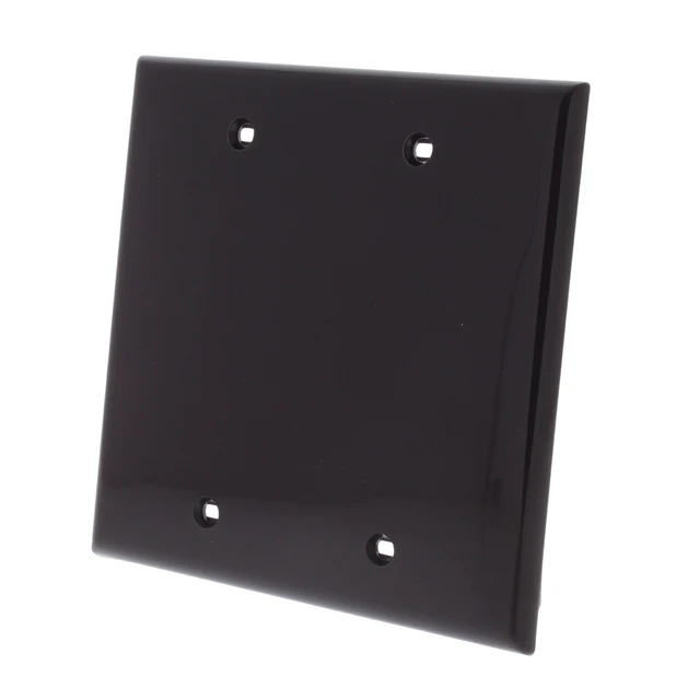 Alt view image 2 of 3 - Leviton 80725 Brown Nylon Two Gang Blank Wall Plate