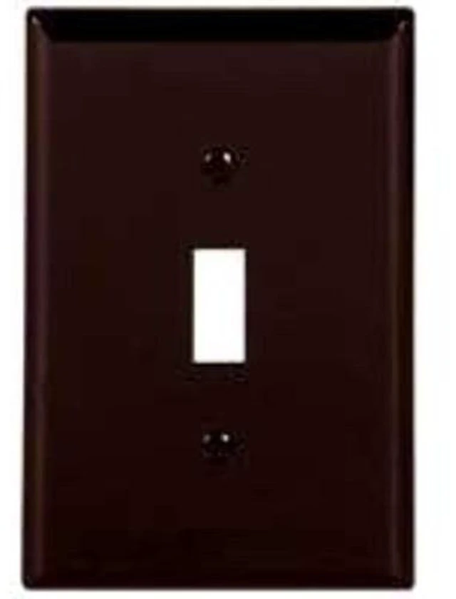 Main image of Cooper 5134B Brown Unbreakable Single Gang Toggle Light Switch Wall Plate
