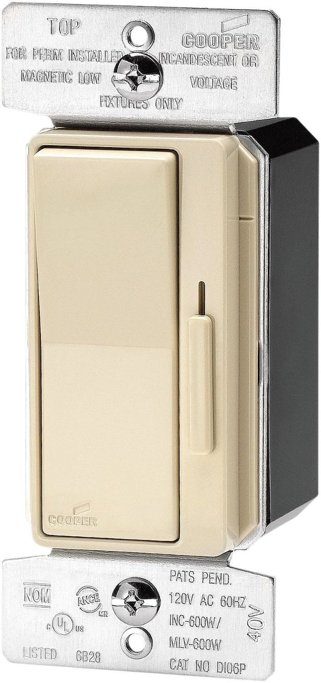 Main image of Cooper DI06P-V Devine Ivory 3-Way Decorator Slide Dimmer Light Switch