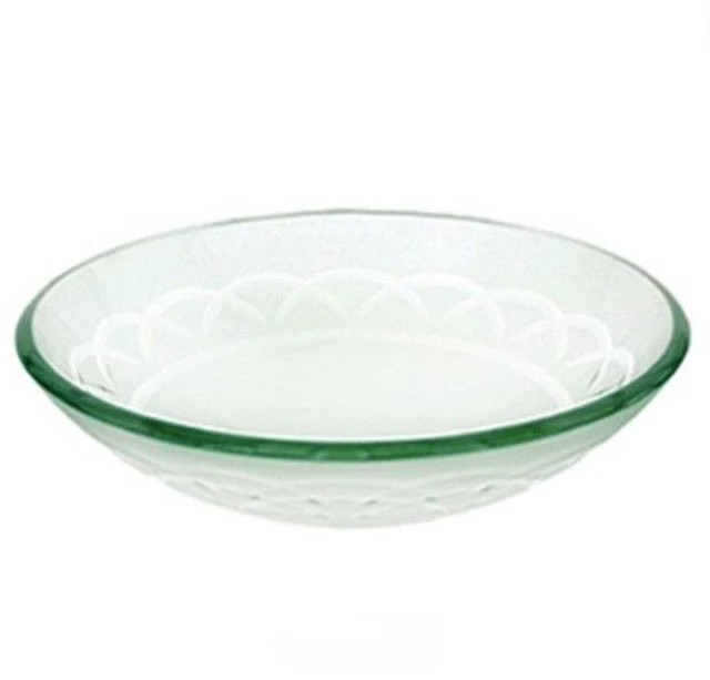 Main image of Decolav White Etched Art Glass Vessel Sink Bathroom Vanity Bowl 1020-WH