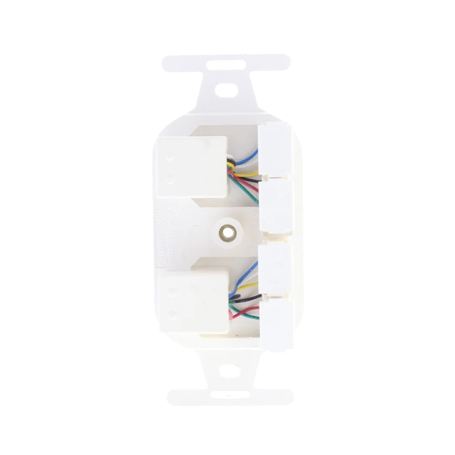 Alt view image 2 of 3 - Leviton 41366-IDW Telephone Type 106 Duplex Insert Flush Wall Jack White