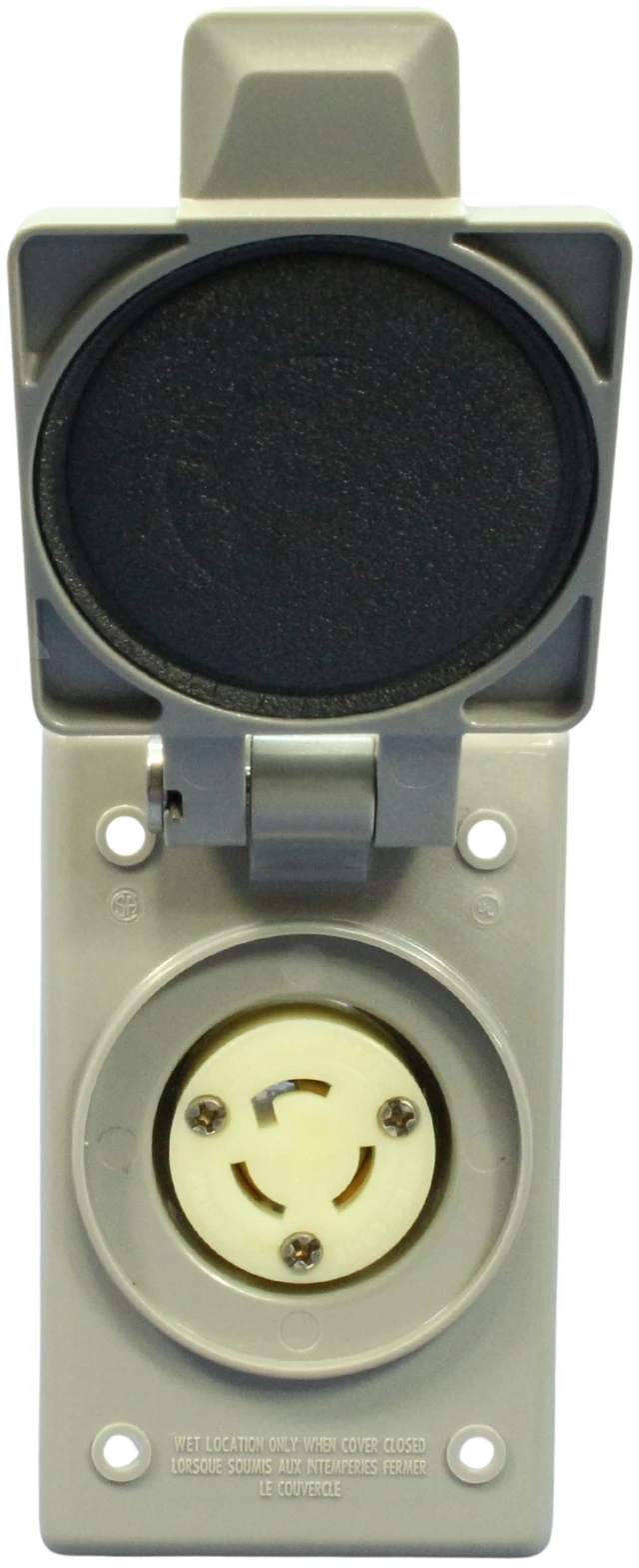 Main image of Leviton L4715-FWP Weatherproof Flanged Locking ReceptacleOutlet 15A 125V L5-15