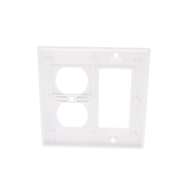 Alt view image 4 of 4 - Cooper 2157W White Two Gang Combination Wall Plate, 1-Decorator and 1-Duplex Outlet Opening (Pack of 10)