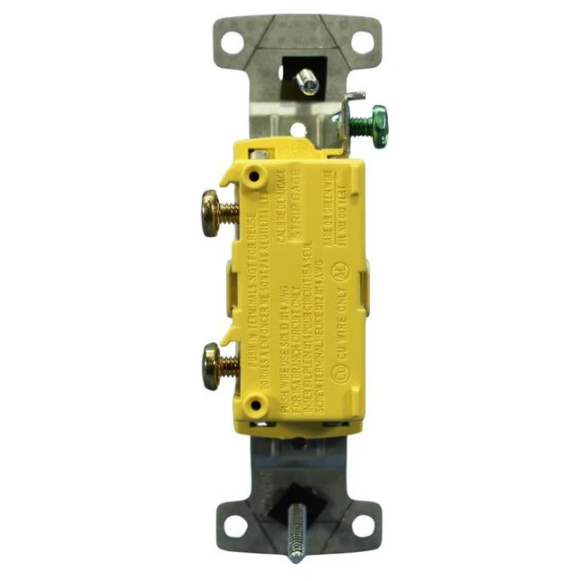 Alt view image 3 of 3 - Hubbell RS115I tradeSELECT Single Pole Toggle Light Switch, 15A 120V, Push-In & Side Wired, Grounding, Ivory (Pack of 10)
