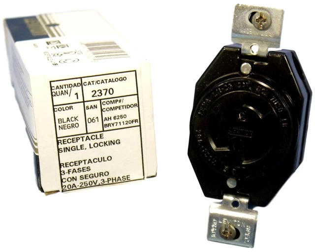 Main image of Leviton L11-20 Twist Locking Receptacle Outlet Turn Lock NEMA L11-20R 20A 250V 3Ø 2370