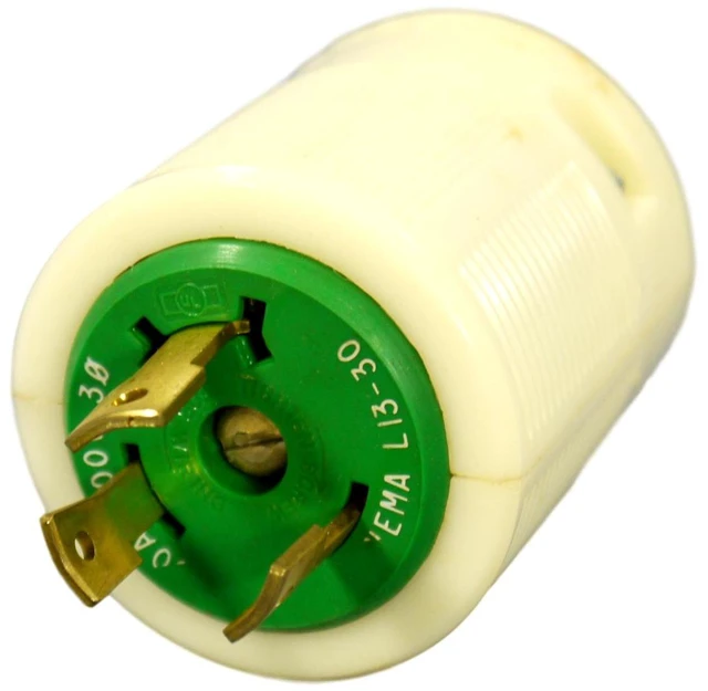 Main image of New Leviton Turn Locking Plug Twist Lock NEMA L13-30P 30A 600V 3Ø 71330-P Boxed