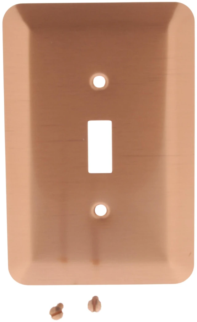 Main image of Leviton 89301-COP Metal Toggle Switch Wall plate Oversize Switch Plate Cover, Copper Finish