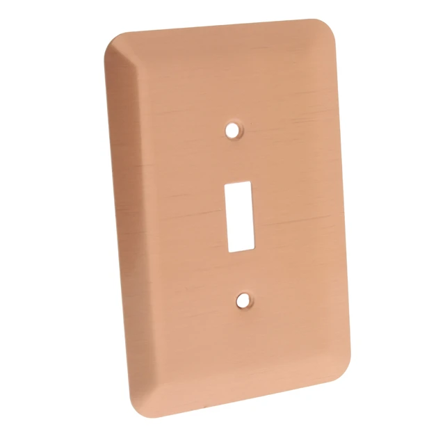 Alt view image 2 of 3 - Leviton 89301-COP Metal Toggle Switch Wall plate Oversize Switch Plate Cover, Copper Finish