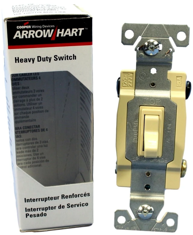 Main image of Cooper Wiring Devices 1242-7V Ivory Standard 4-Way Toggle AC Quiet Switch 15A 120V
