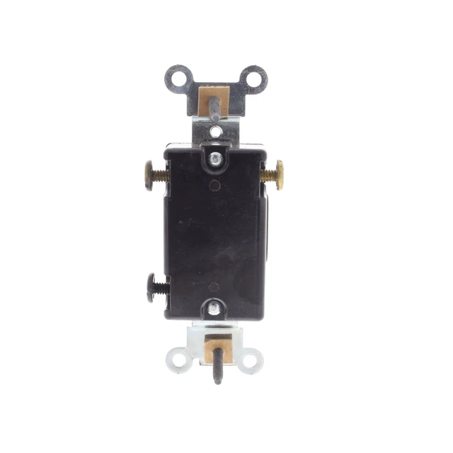 Alt view image 2 of 4 - Leviton Brown COMMERCIAL Grade 3-Way Toggle Wall Light Switch Non-Grounding 15A 120/277VAC 5503