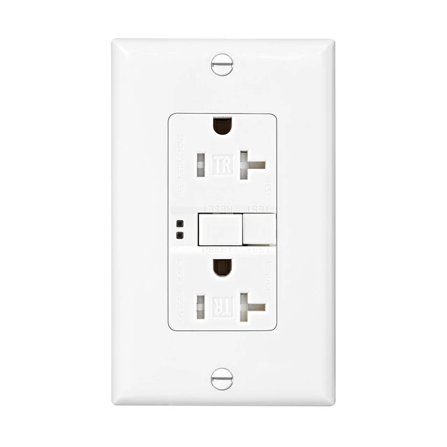 Alt view image 3 of 3 - Eaton TRSGF20W White 20A Tamper Resistant Self-Test GFCI Receptacle