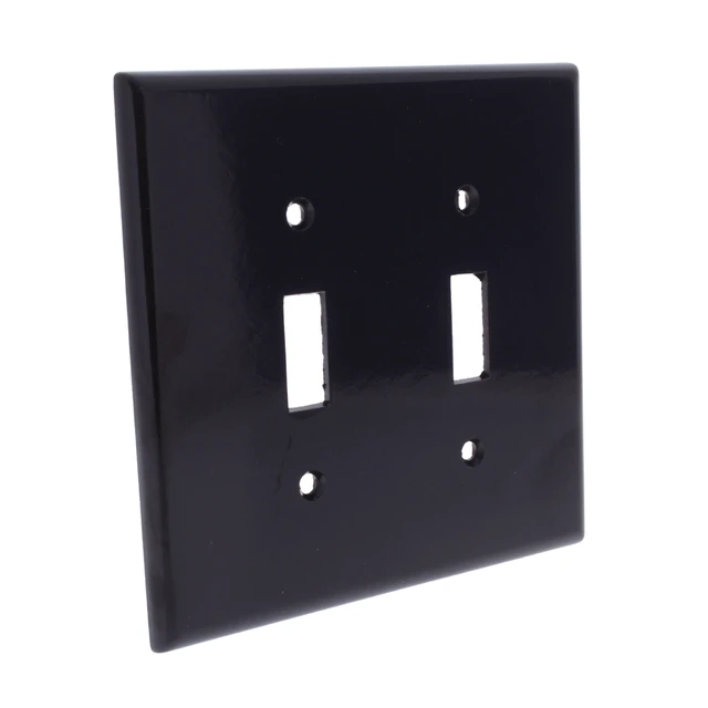 Alt view image 2 of 3 - Leviton 80509 Brown Midway Two Gang Toggle Light Switch Wall Plate